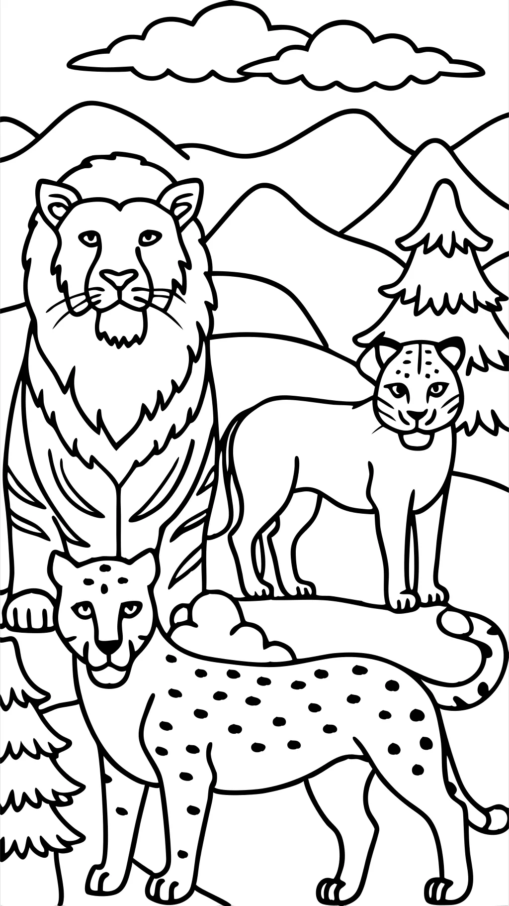 coloring pages of big cats